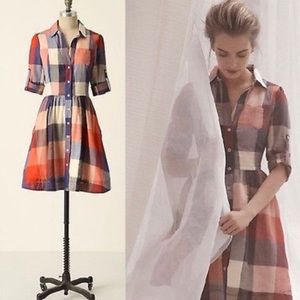 Anthropologie Moulinette Soeurs Plaid Shirtdress